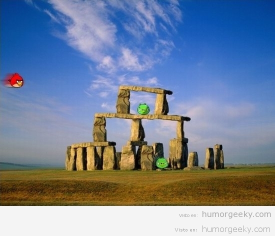 Angry Birds en Stonehenge