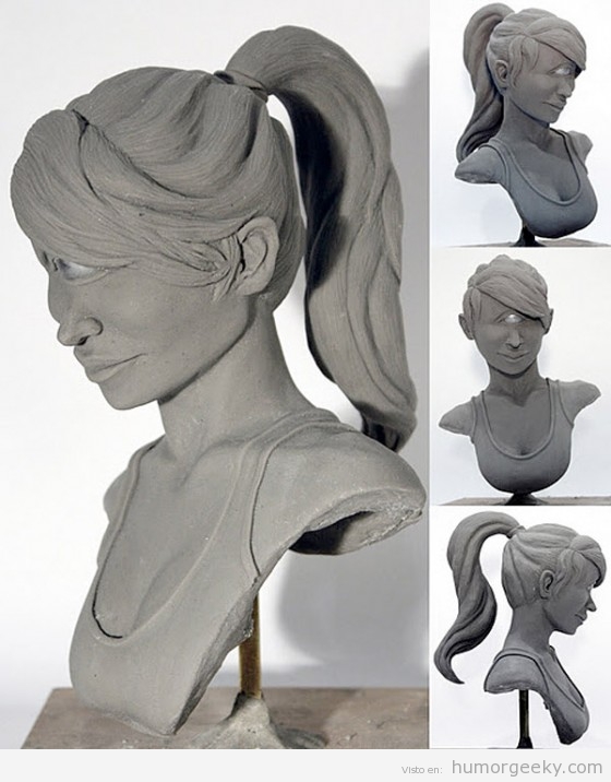 Escultura de resina de Leela de Futurama