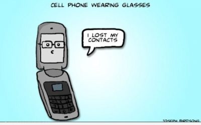 Un teléfono móvil que lleva gafas….