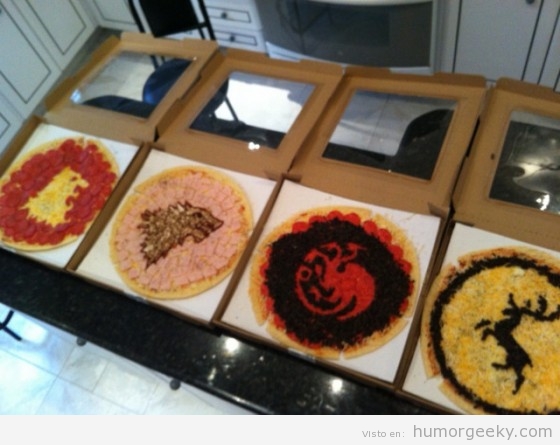 Pizzas con escudos de los reinos de Game Of Thrones