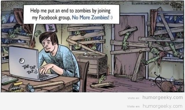 Facebook y su utilidad contra zombis