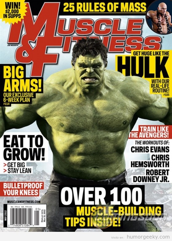 Hulk en la portada de la revista fitness