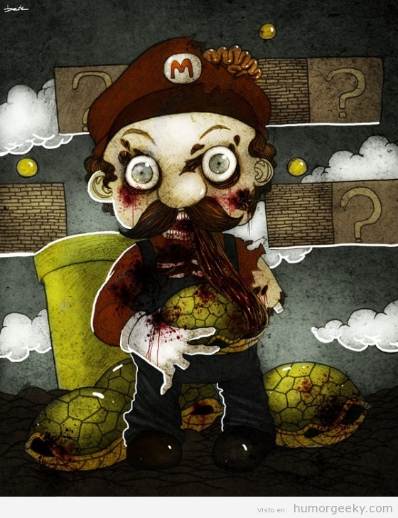 Mario convertido en zombie