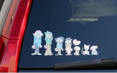 Pegatinas geek: mi familia zombi