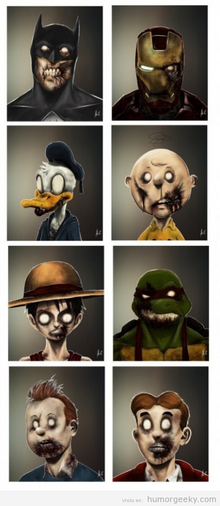 Personajes famosos convertidos en zombis