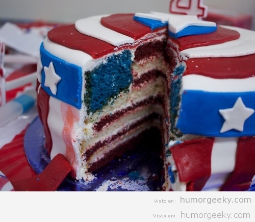 Tarta de cumpleaños del Capitán América