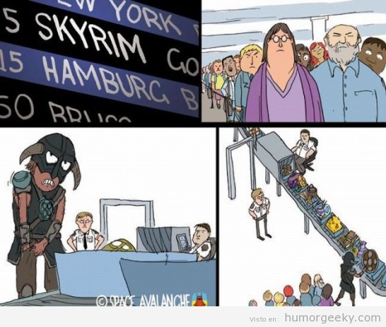 Viajar a Skyrim en avión no es tan fácil