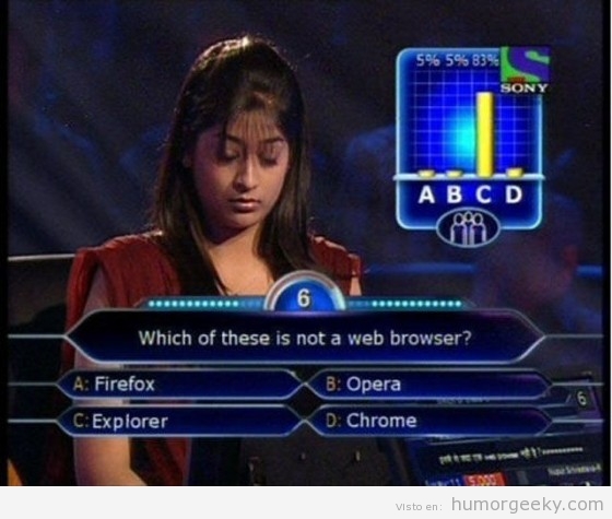 Pregunta sobre cuál te estas opciones no es un navegador