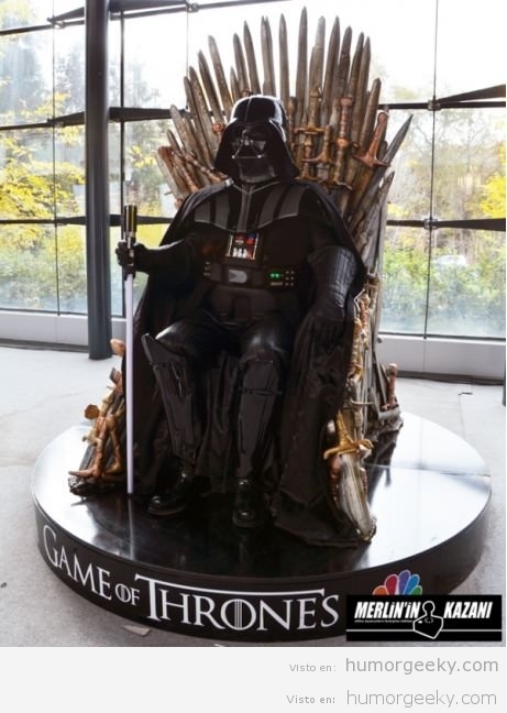 Darth Vader sentado en trono de juego de tronos