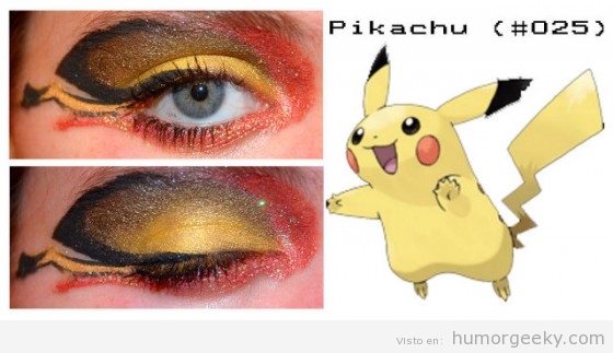 Maquilla de ojos inspirado de Pikachu