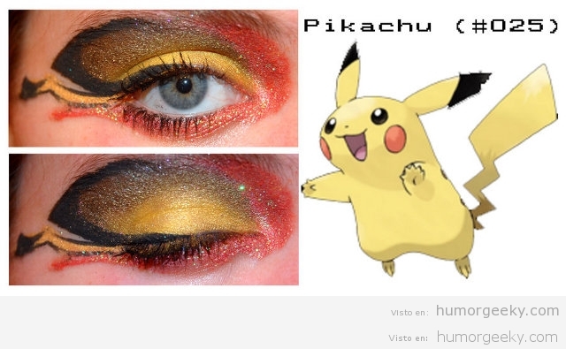 Maquillaje de ojos Pikachu