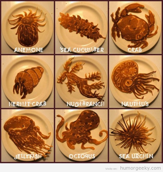Tortitas con forma de animales marinos