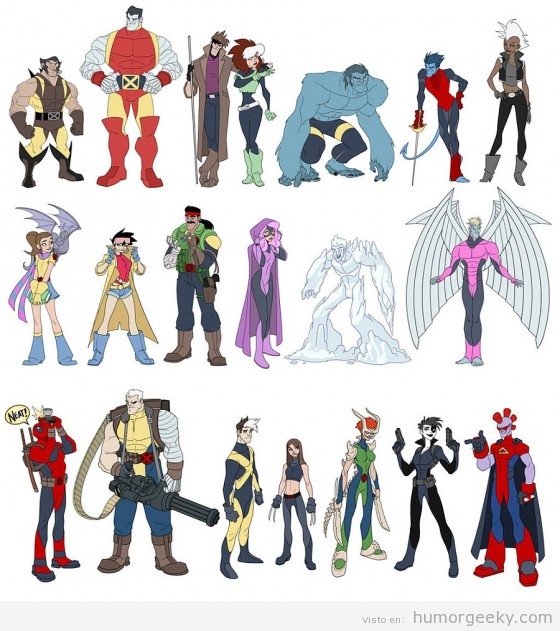 X-men representados al estilo de Disney