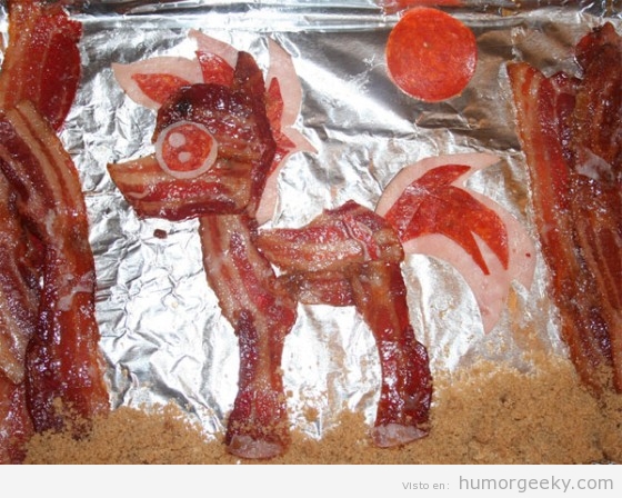 Mi pequeño pony hecho con bacon