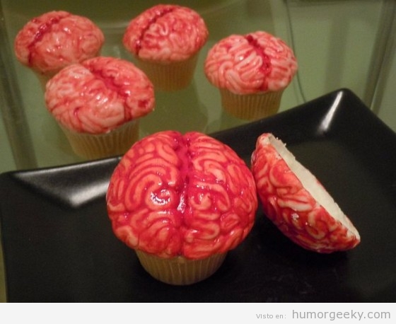 Cupcakes con forma de cerebro