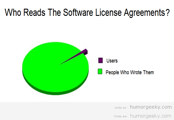 Quién lee los términos de uso o las licencias?