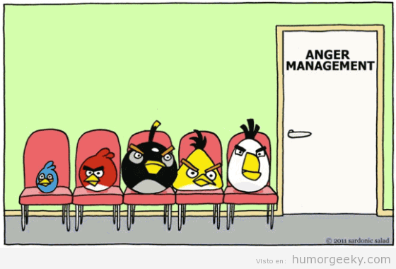 Los angry birds acuden a un grupo de control de la ira