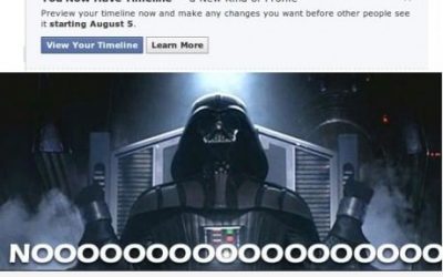 A Darth Vader le han puesto el timeline en su Facebook