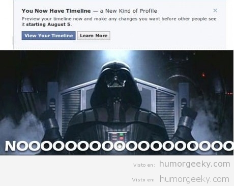 A Darth Vader le han puesto el timeline en su Facebook