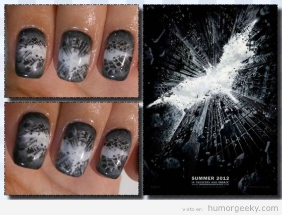 Uñas pintadas estilo Batman: el renacer