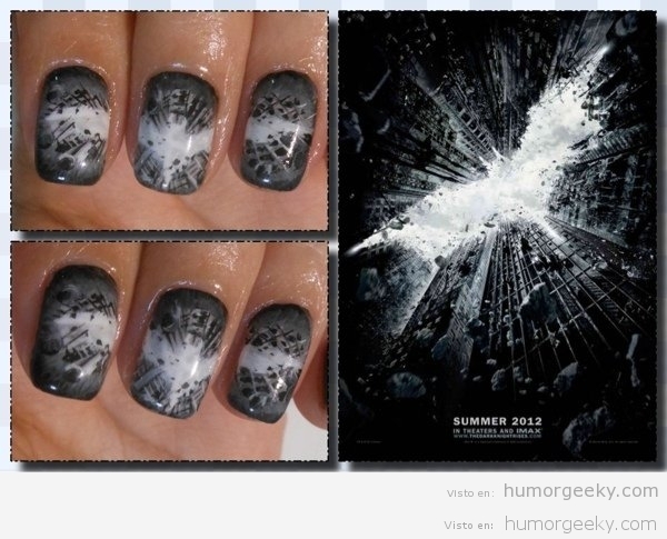 Uñas pintadas estilo Batman: el renacer