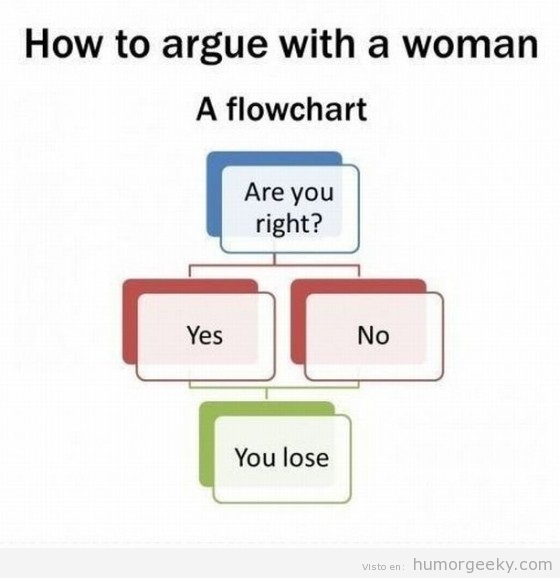 Flujograma de la discusión con una mujer