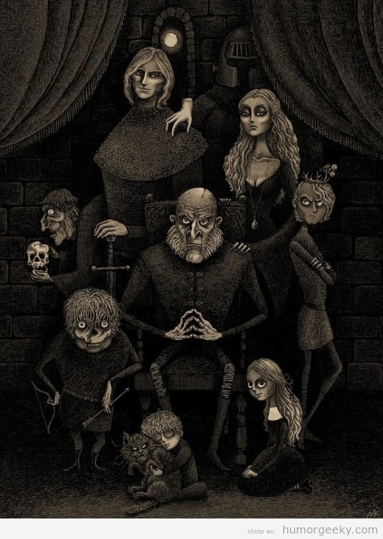 Los Lannister representados comola familia Adams