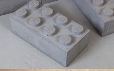 Piezas de Lego hechas con cemento