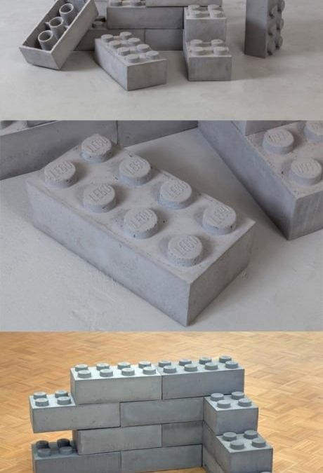 Piezas de Lego hechas con cemento