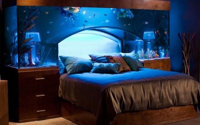 Cama con acuario integrado