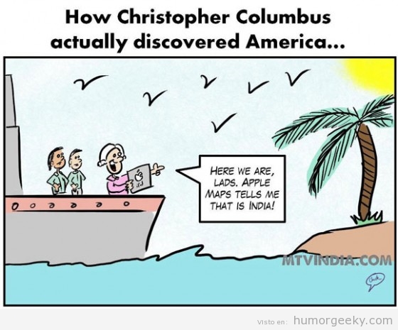 Cristobal Colón descubrió América gracias al Iphone 5