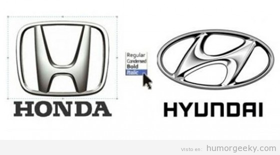 El logo de Hyundai y el de Honda