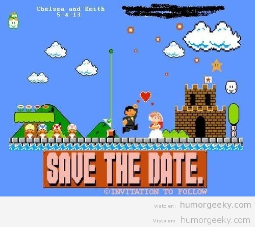 Invitación de boda para gamers