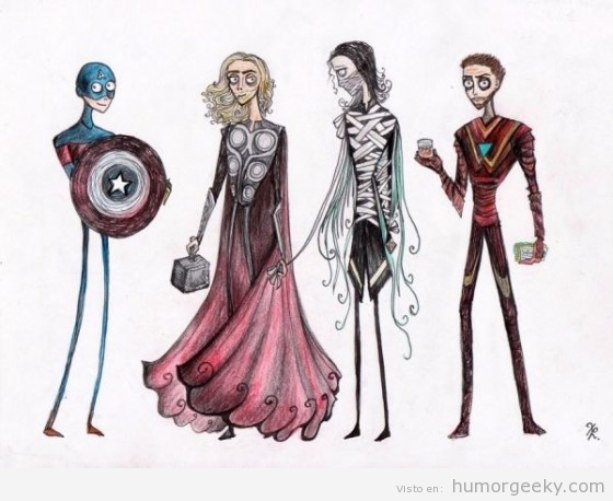 Los Vengadores dibujados por Tim Burton