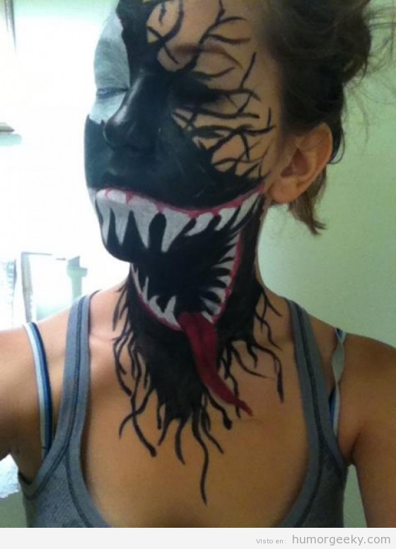 Pintura de Venom en la cara