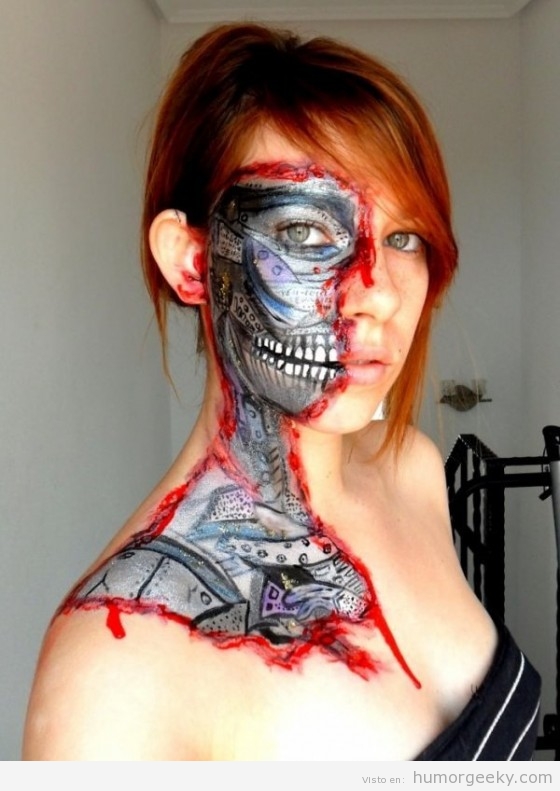 Pintura de cara de Terminator