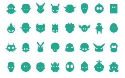 Las caras de los personajes de Nintendo