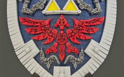 El escudo de Link construido con Lego