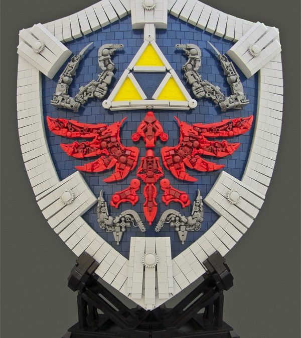 El escudo de Link construido con Lego