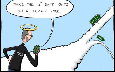 Steve Jobs usando Apple Maps