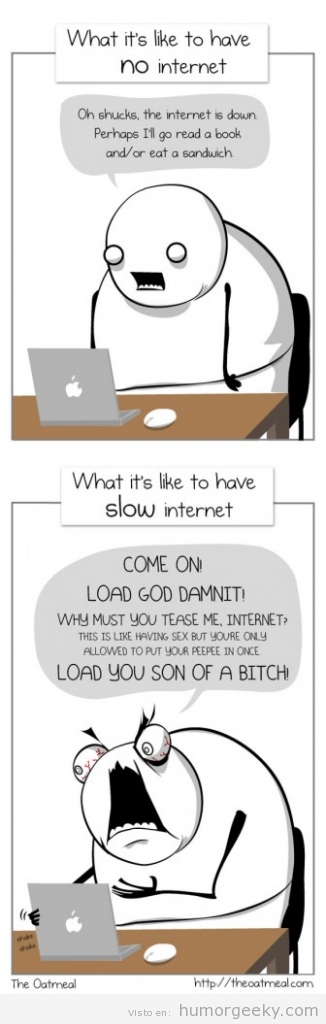 Diferencia entre Internet lento y caído