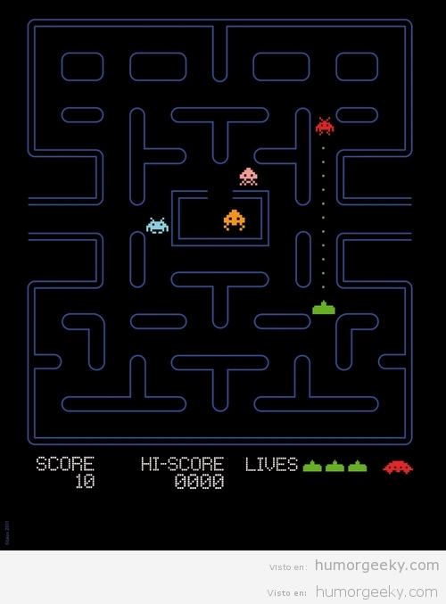 Pac-Man a lo Space Invaders