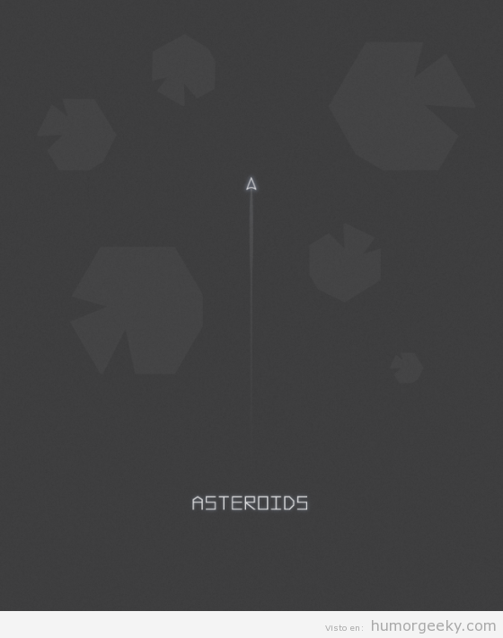 Cartel de Asteroids minimalista