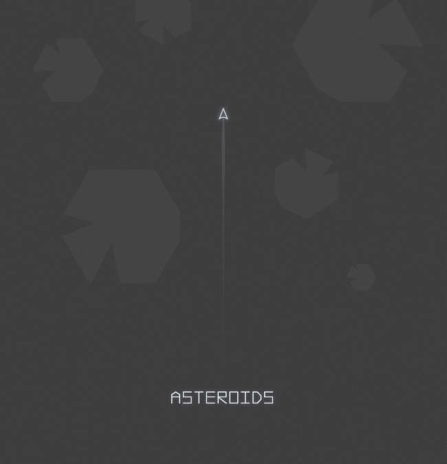 Cartel minimalista de Asteroids