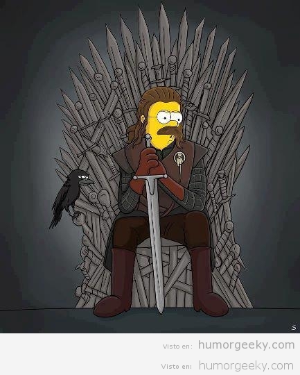 Ned Flanders en el trono de hierro