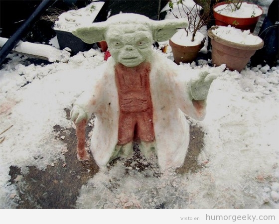 Muñeco de nieve con forma de Yoda de Star Wars