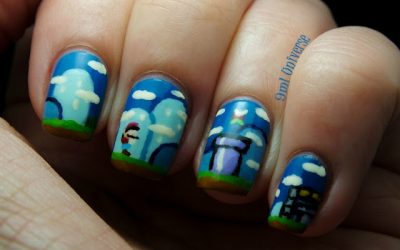 Uñas pintadas estilo Super Mario Bros