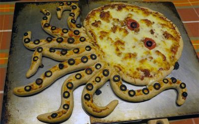 Pizza con forma de pulpo