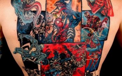 Tatuaje de Spiderman y Venom