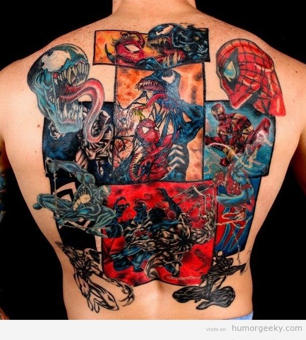 Tatuaje de Spiderman y Venom